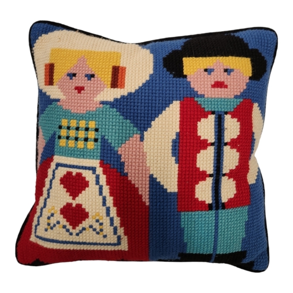 Scheepjeswol Holland Dutch‎ Couple Cross Stitch Embroidery  Pillow 18”